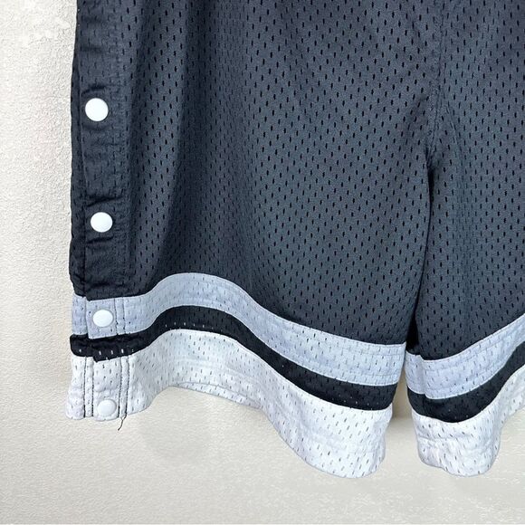 Nike Vintage Basketball Black Snap Tear Away Basketball 90s Y2K shorts Large - Picture 5 of 7
